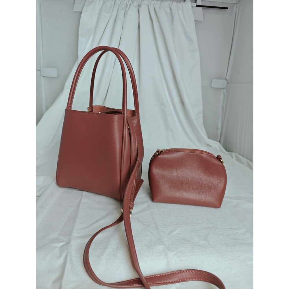 ANTHROPOLOGIE Hollace Tote: Mini Edition raisin color NEAR NEW - Picture 3 of 9